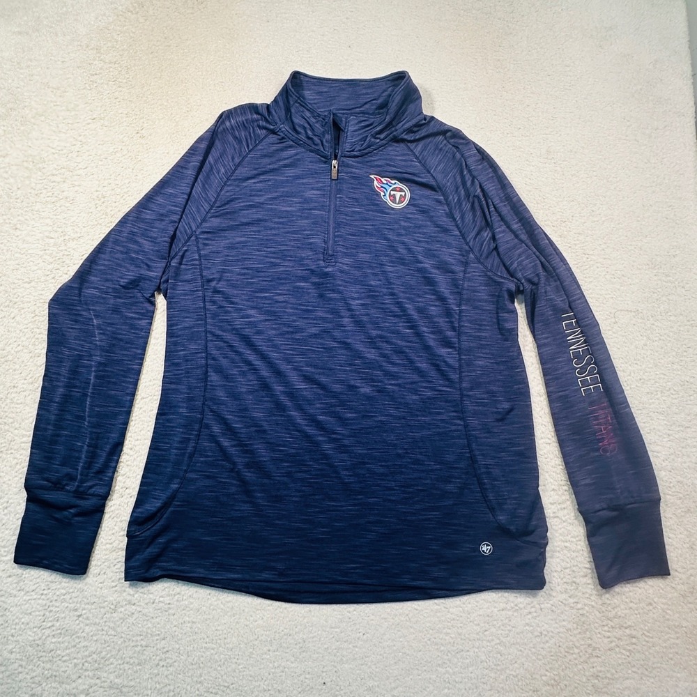 '47‎ Brand Tennessee Titans Pullover Women XL Navy Heathered Quarter Zip Active
